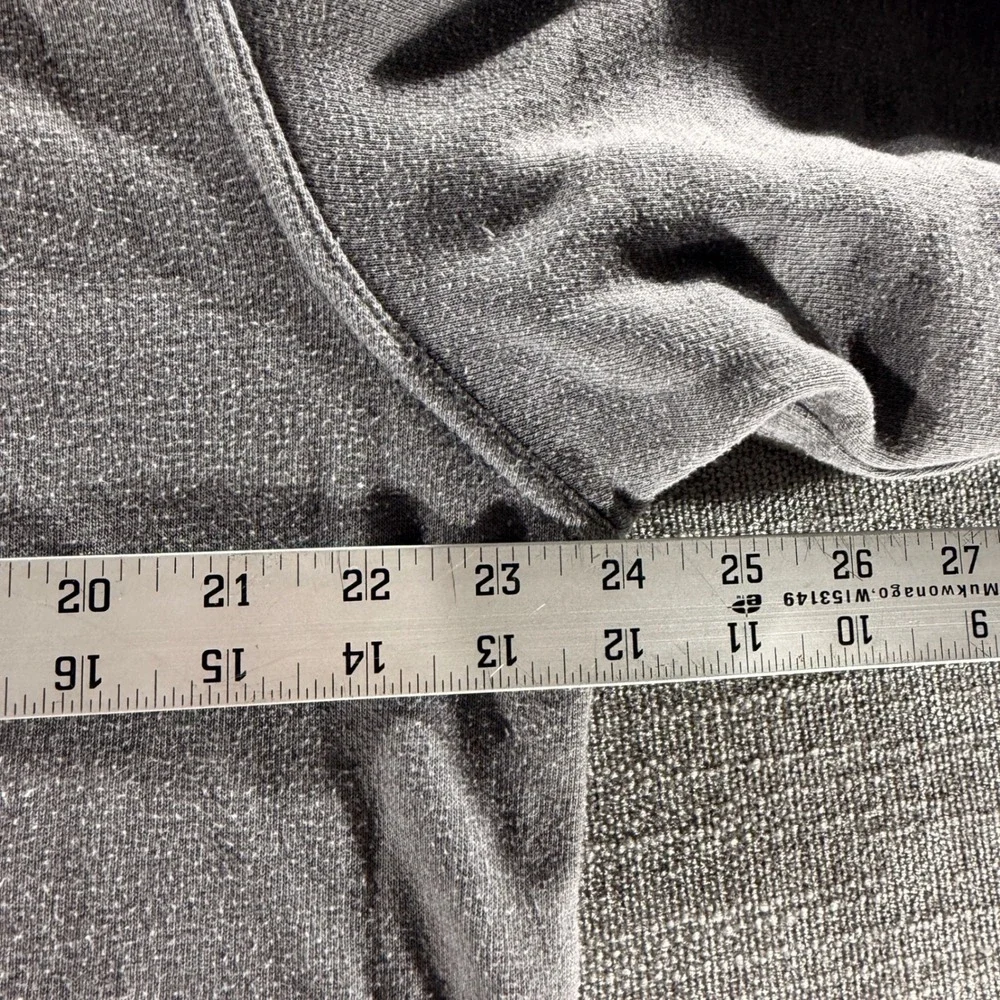 The North Face Hoodie Mens Large Gray Good‎ Red Box Logo Pullover Fleece
